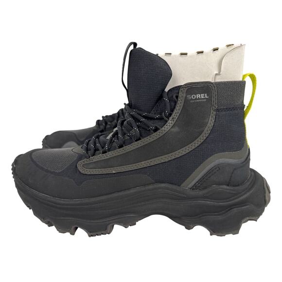 Sorel Sneaker Boot Mid Kinetic Breakthru Venture Mid Womens 8.5 WP Black Yellow - Picture 5 of 11